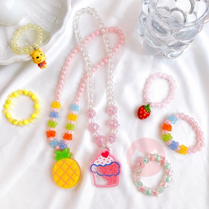 Lovely Sweet cartoon flower fruit children Necklace Bracelet