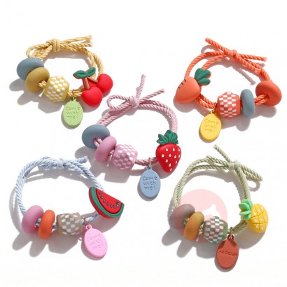 [5 Pack] fruit cartoon color elastic head rope