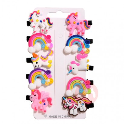 Unicorn rainbow girl children's edge hairpin