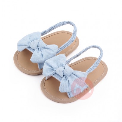 OEM Pure color lovely bow girl sandals kids shoes