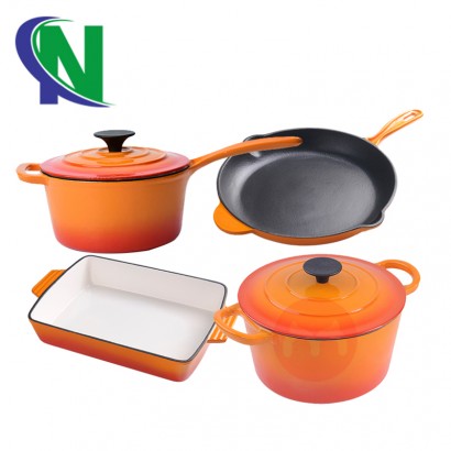 NC modern kitchen designs Korean cast iron enamel cookware sets