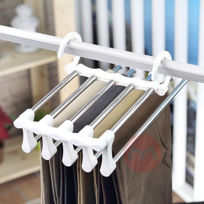 Multifunctional folding wardrobe pants rack