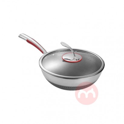 Stainless steel wok single handle