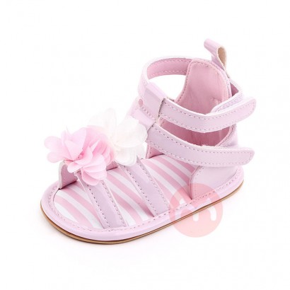 OEM Girl cute flower Roman style rubber sole sandals kids shoes