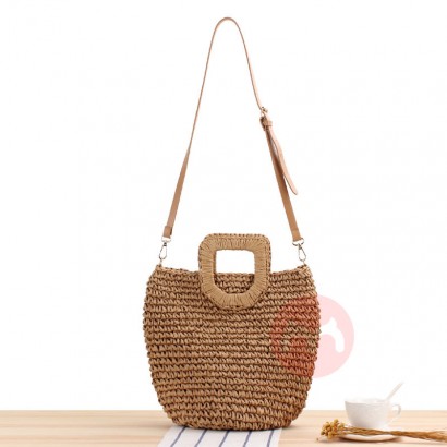 Girls hand woven straw bag