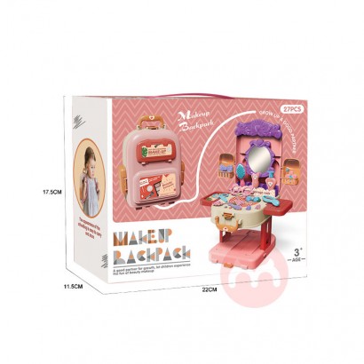 Three in one fashion knapsack beauty dresser girl toy set