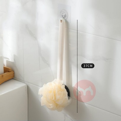 Double sided sponge bath body brush with long handle