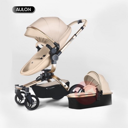 AULON High view light folding two-way eggshell baby stroller sleeping basket