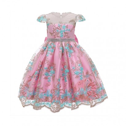 LZH Kids Dress For Girls Lace Embro...