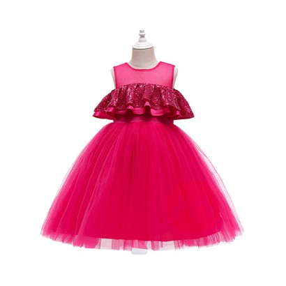 LZH girls party dresses Ruffles Wed...