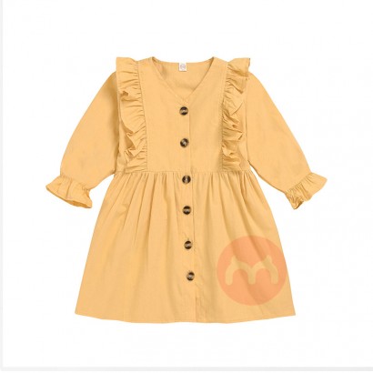 JINXI Autumn button-down frilly bab...