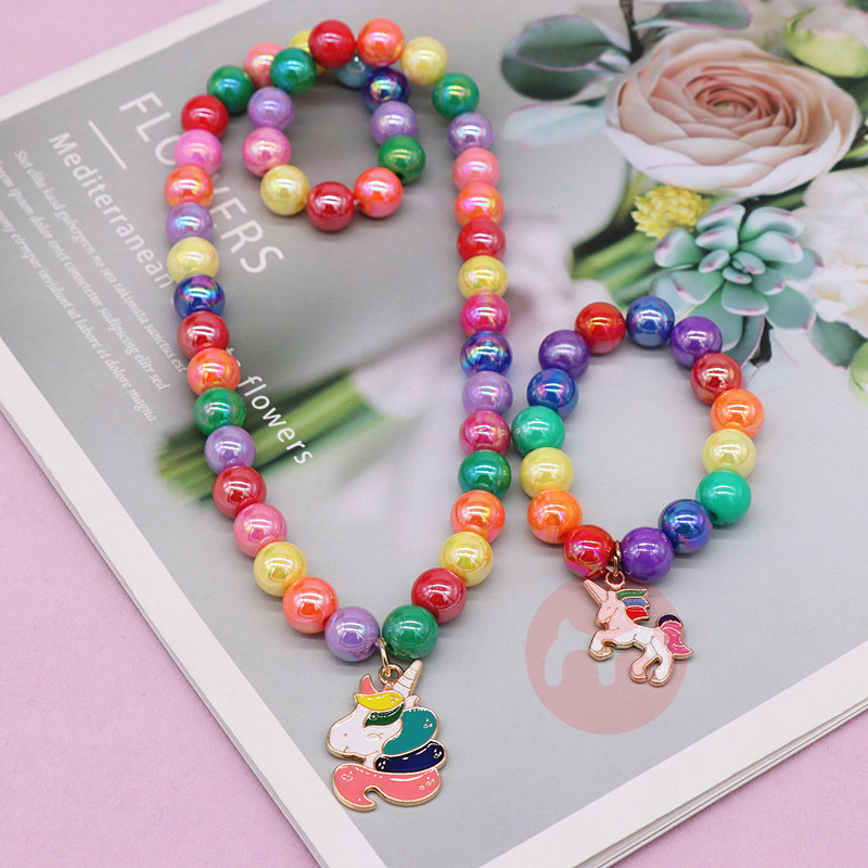 Colorful Unicorn charm children Nec...