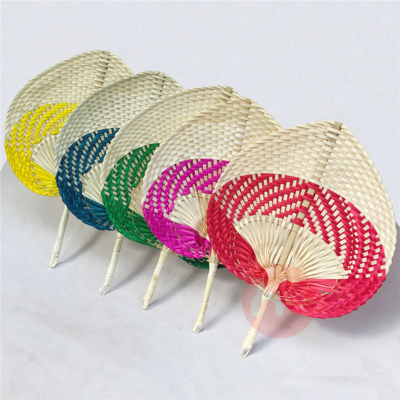 Straw palm leaf hand fan