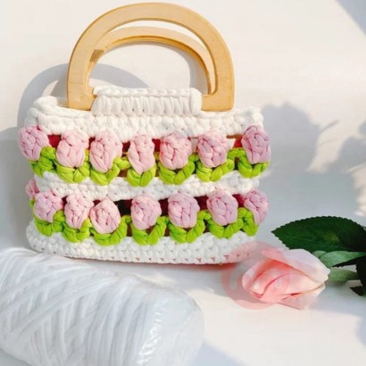 Tulip vintage hand woven bag