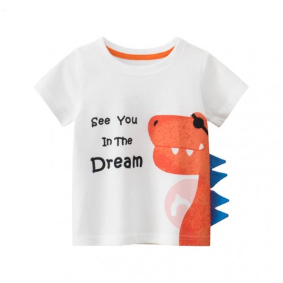 27kids White dinosaur print cartoon...