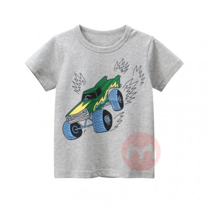 27kids Grey cartoon cotton knit T-s...