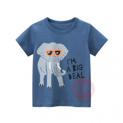 27kids Blue elephant casual cotton ...