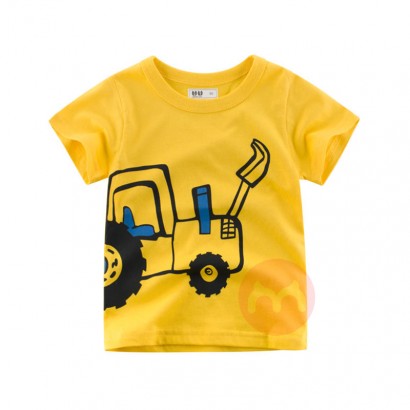 27kids Yellow printed car cartoon s...