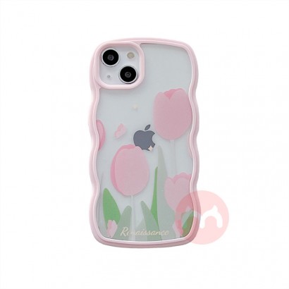 Floral silicone matte soft case wit...