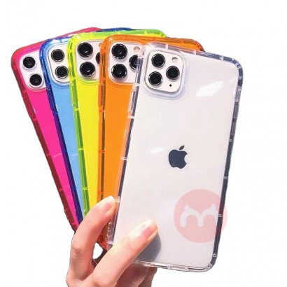 Neon colored transparent phone case