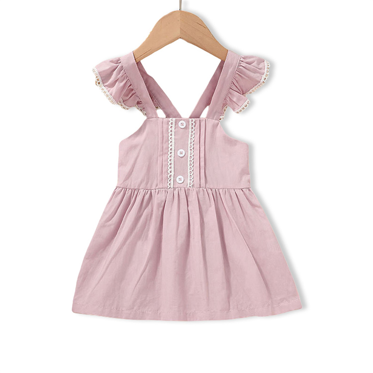 JINXI Elegant sleeve backless 100% cotton children's dress summer