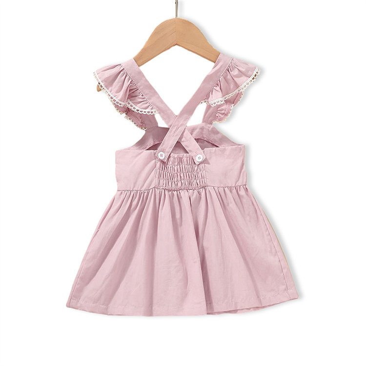 JINXI Elegant sleeve backless 100% cotton children's dress summer