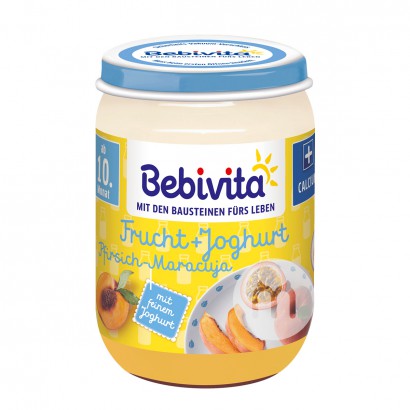 Bebivita 德國貝唯他西番蓮桃子優酪乳混合泥10個月以上 海外本土原版