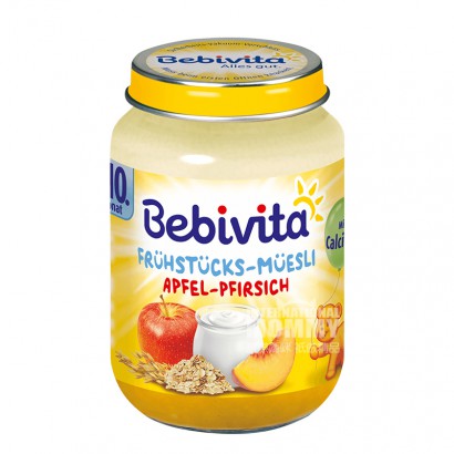 Bebivita 德國貝唯他蘋果桃子優酪乳燕麥混合泥10個月以上 海外本土原版