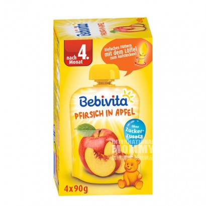 Bebivita 德國貝唯他桃子蘋果泥吸吸樂4個月以上360g 海外本土原版