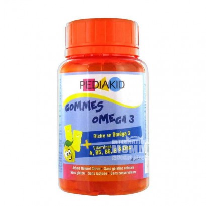 PEDIAKID 法國佩迪克兒童多種維生素Omega3小熊軟糖檸檬味 海外本土原版