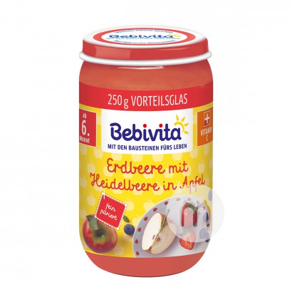 Bebivita 德國貝唯他有機蘋果草莓藍莓泥6個月以上 海外本土原版