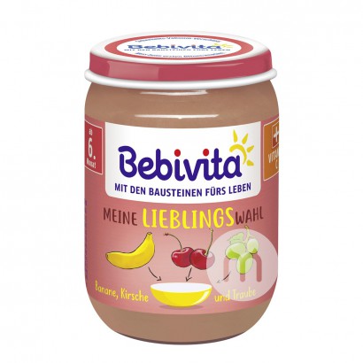 Bebivita 德國貝唯他香蕉櫻桃葡萄泥6個月以上*6 海外本土原版