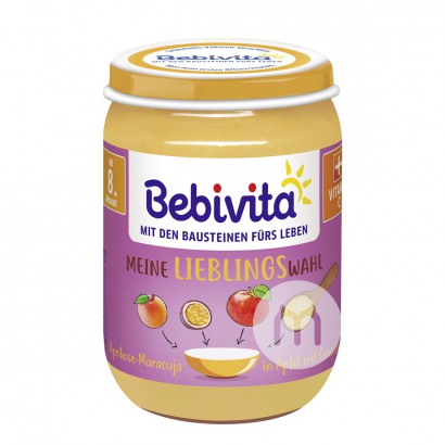 Bebivita 德國貝唯他杏子西番蓮果蘋果粗麥粉泥8個月以上*6 海...