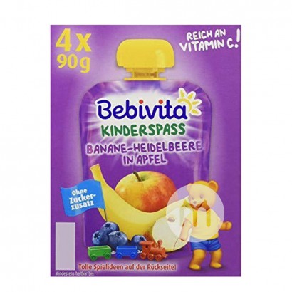 Bebivita 德國貝唯他香蕉藍莓蘋果果泥吸吸樂12個月以上360g...