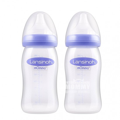 Lansinoh 美國蘭思諾mOmma自然波浪系列pp奶瓶240ml*2件 0-6個月 海外本土原版