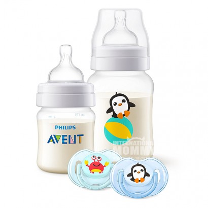 PHILIPS AVENT 英國飛利浦新安怡寬口徑PP塑膠奶瓶四件套 0-6個月 海外本土原版