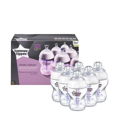 Tommee Tippee 英國湯美天地寬口防脹氣PP奶瓶6*260ml 0-3個月 海外本土原版