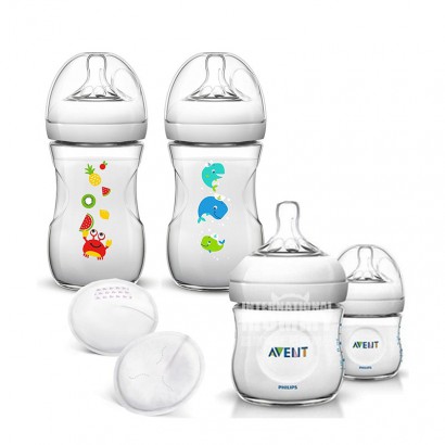 PHILIPS AVENT 英國飛利浦新安怡寬口徑PP塑膠自然原生奶瓶6件套 0-6個月 海外本土原版