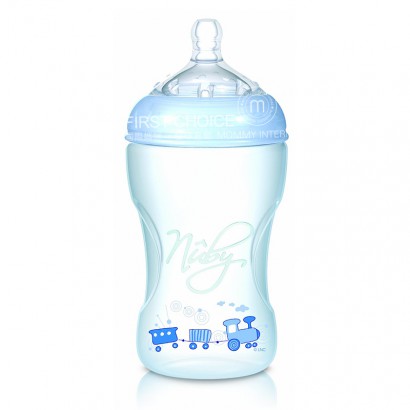 Nuby 美國努比嬰兒防脹氣自然乳感寬口PP奶瓶330ml 3-6個月 海外本土原版