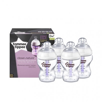 Tommee Tippee 英國湯美天地寬口防脹氣PP奶瓶4*260m...