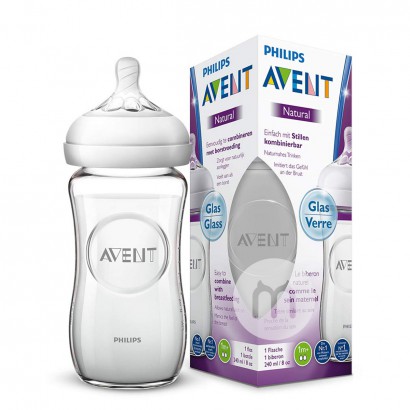 PHILIPS AVENT 英國飛利浦新安怡寬口徑自然原生玻璃奶瓶24...