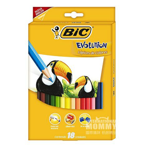 BIC KIDS 法國比克兒童無毒無味寶寶塗鴉18色蠟筆 海外本土原版