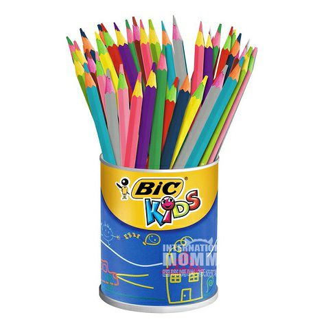 BIC KIDS 法國比克兒童無毒無味寶寶塗鴉60色彩色鉛筆 海外本土...