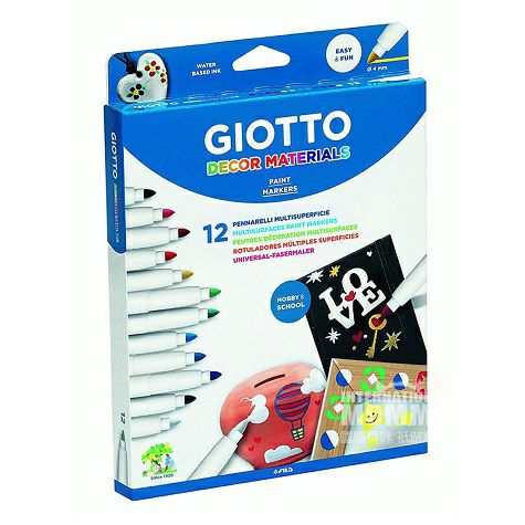 GIOTTO 義大利GIOTTO金屬玻璃陶瓷塑膠水彩筆12色 海外本土...