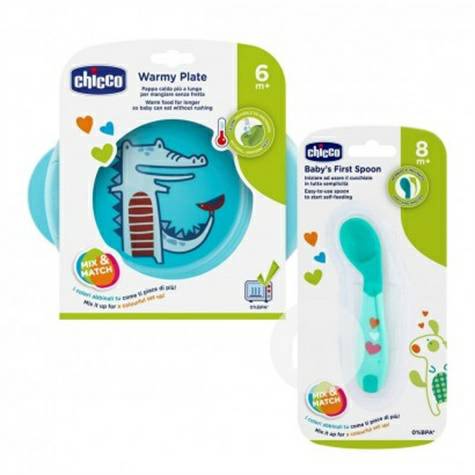 Chicco 義大利智高兒童注水保溫防滑碗勺兩件套 海外本土原版