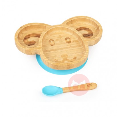 bambuswaldドイツbambuswald子供竹木食器セット青い羊